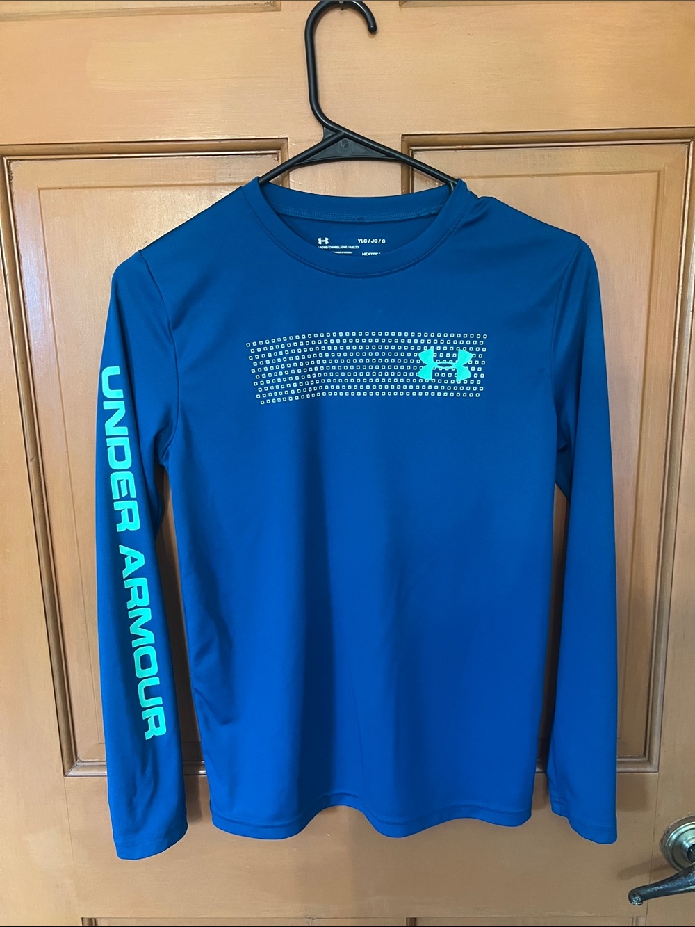 Under Armour Teal Long Sleeve Performance Tee with Green Accents